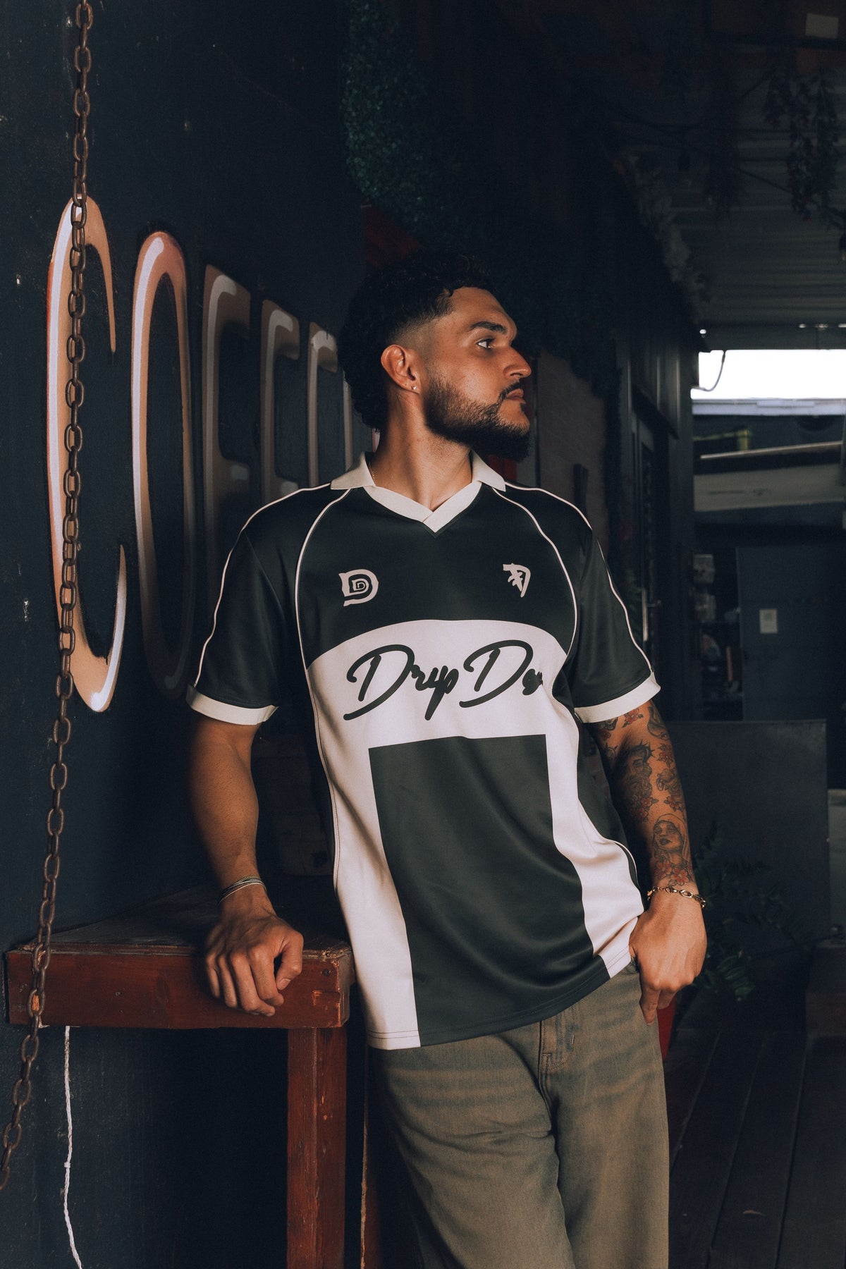 * Drip Polo Shirt Men's (Olive/Beige)
