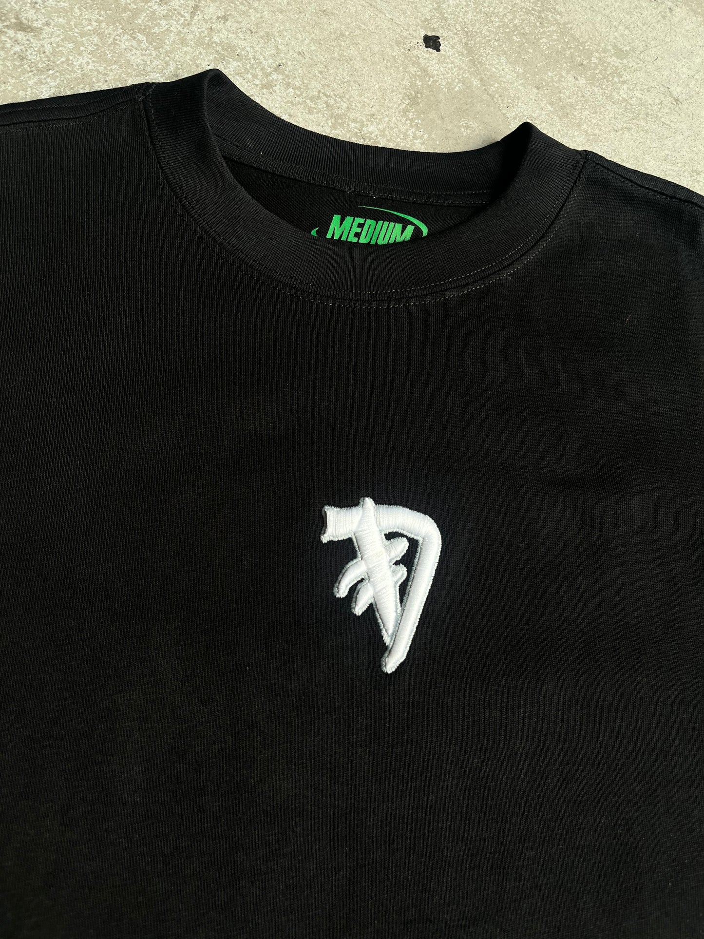 3D Embroidered Logo Tee (White/Silver)