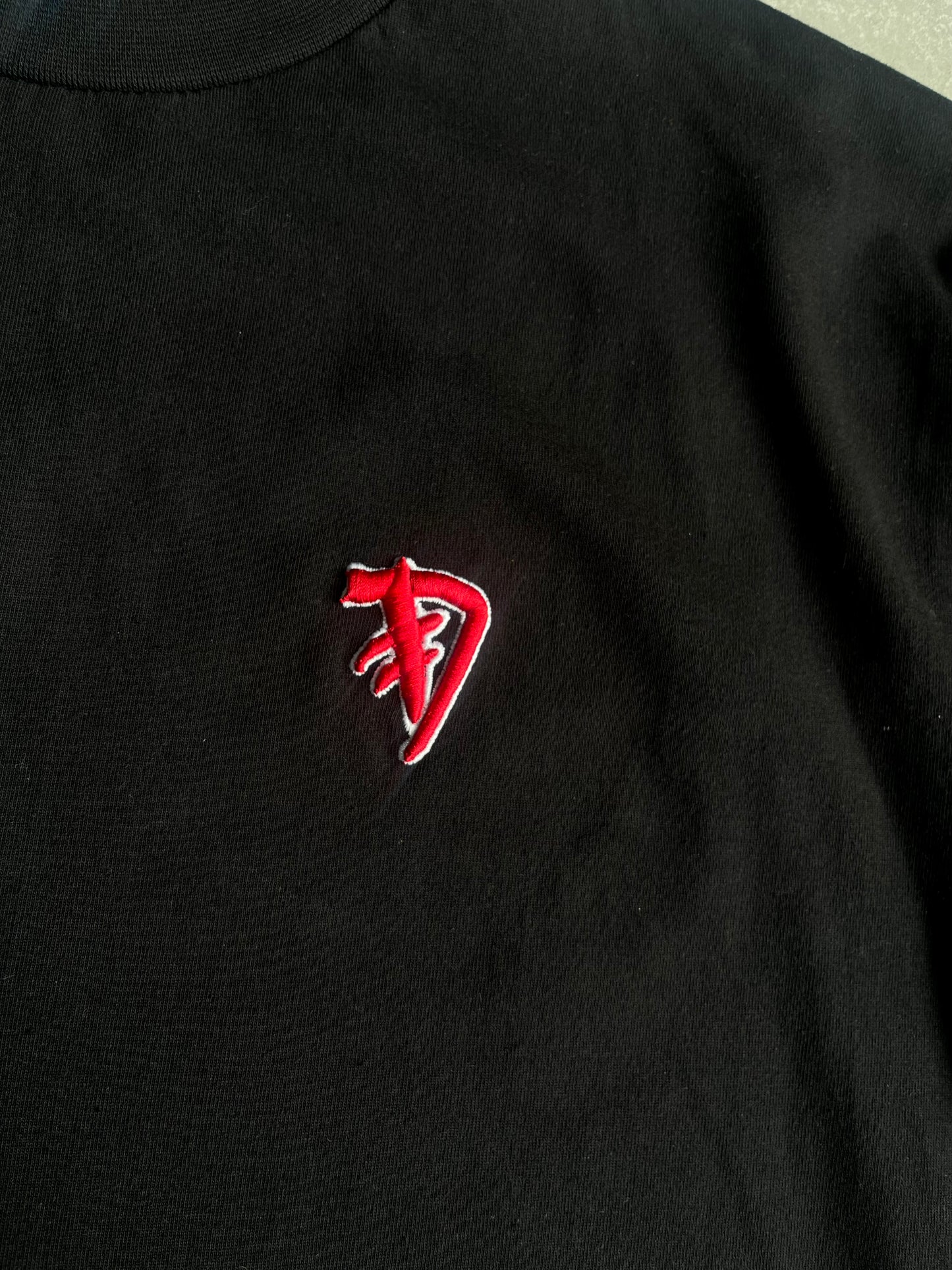 *3D Logo* (Black/Red) Embroidered Longsleeve Tee