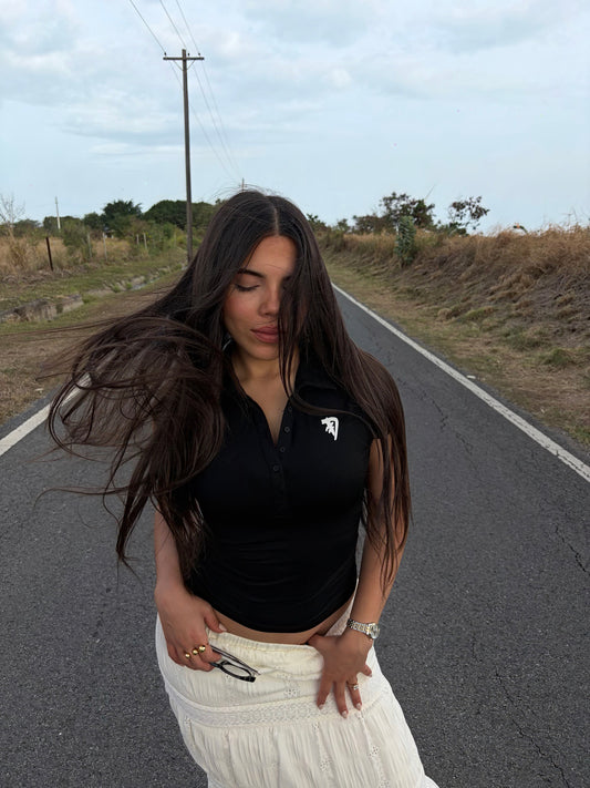 *Cropped Polo Shirt