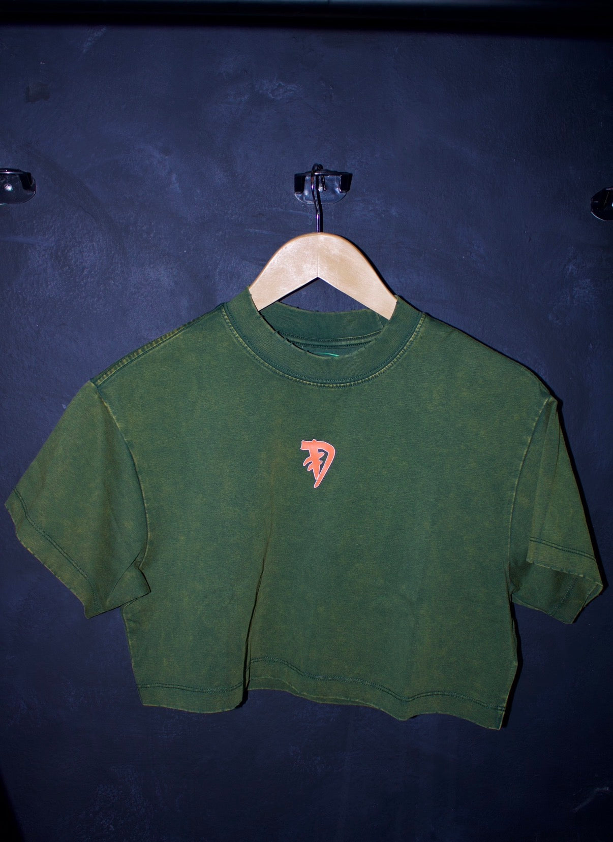 *Olive Green/Orange Crop Top*