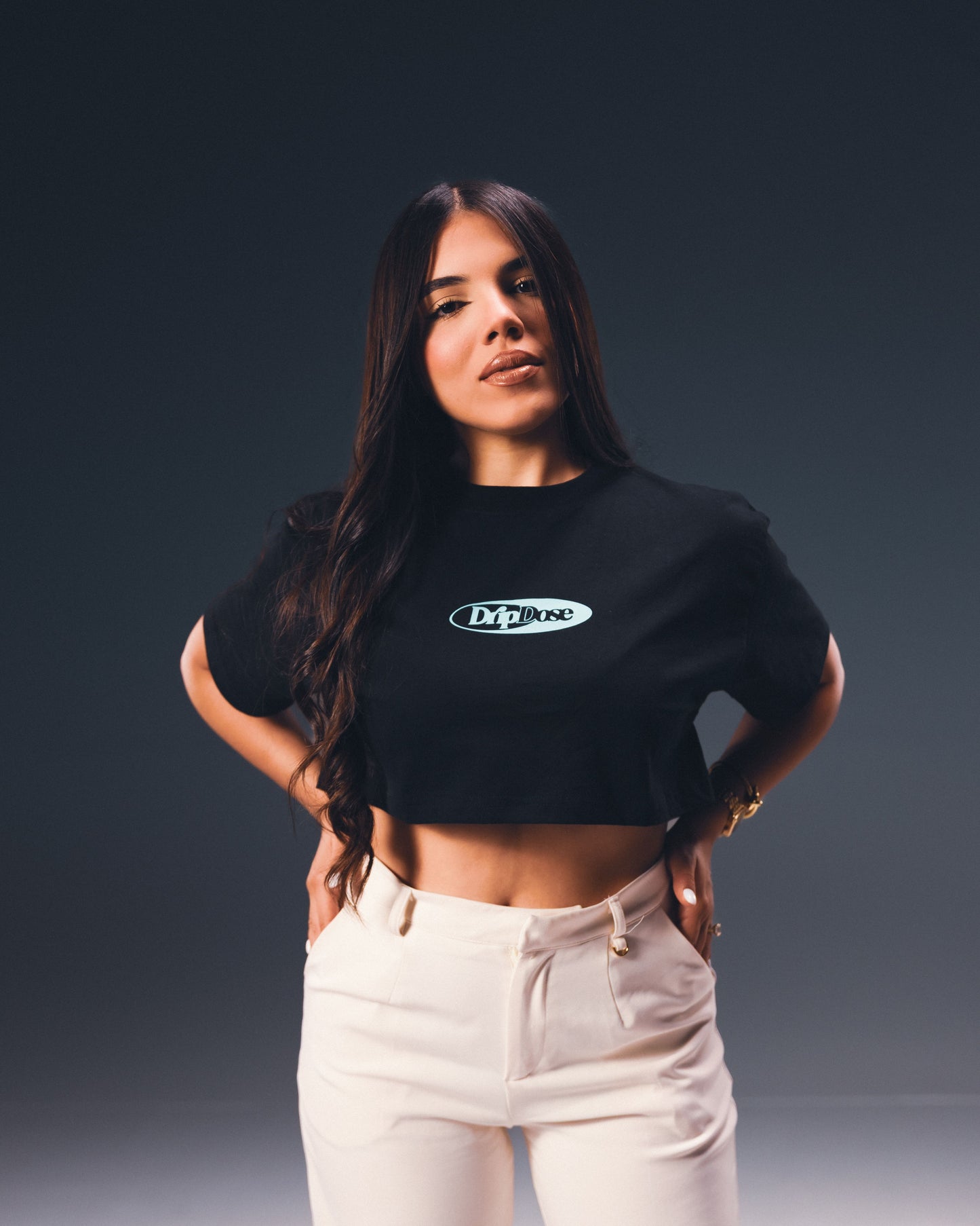*Oval Crop Top [Gamma Blue]