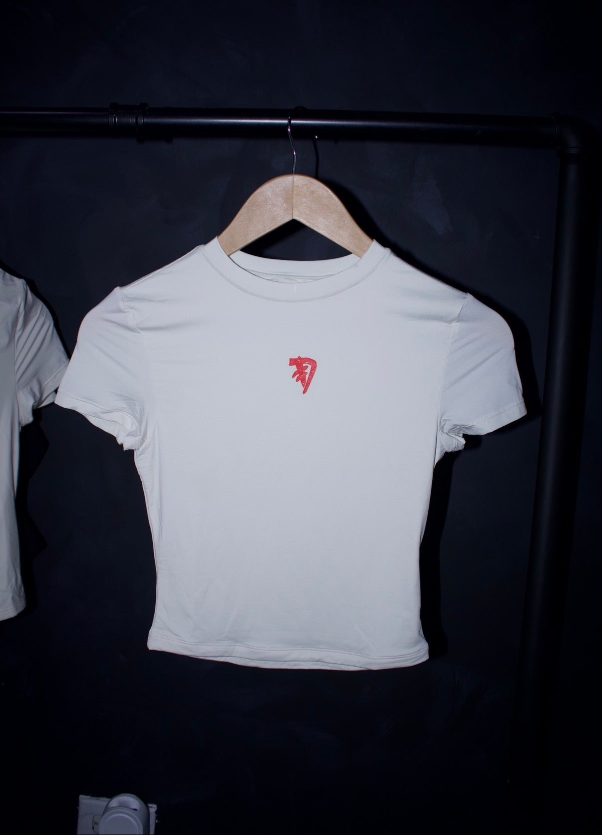 *Beige/Red Spandex WOMNS Baby Tee