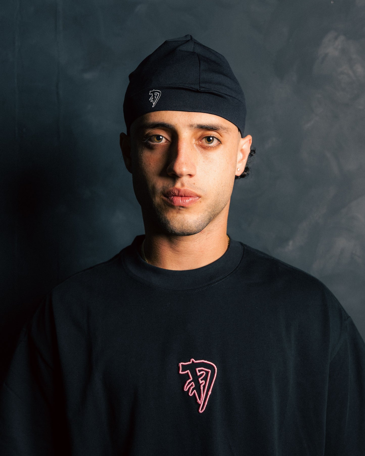 Embroidered Logo Tee (Black/Pink)