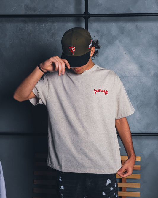 *Drip Dose Premium Basic Tee (SandGrey/Red)