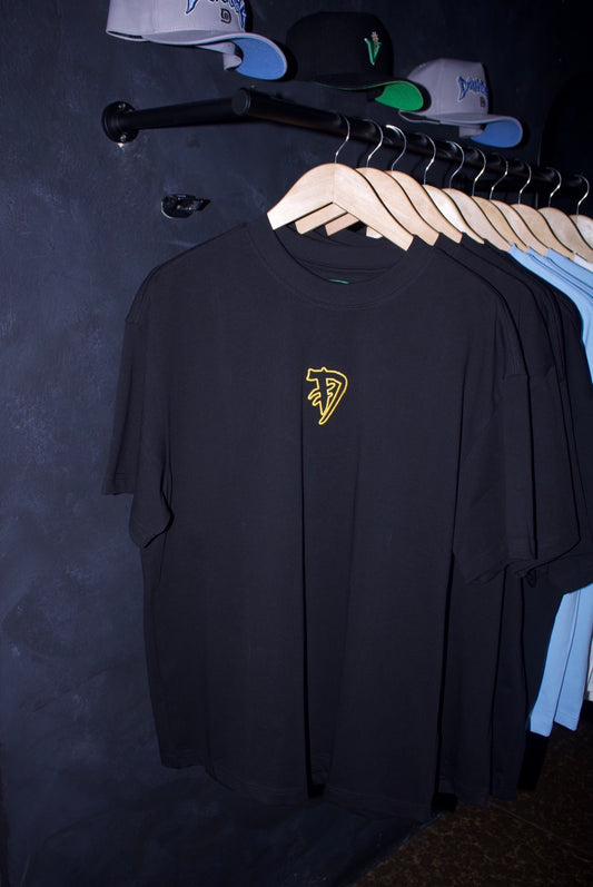 Embroidered Logo Tee* (Black/Yellow)