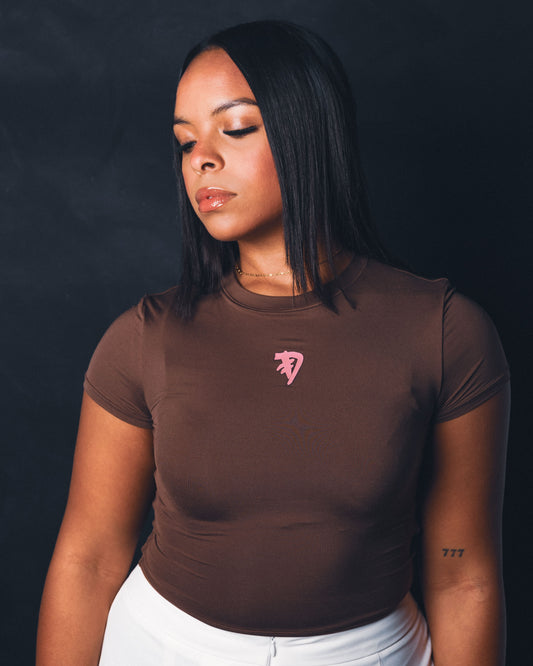 DSpandex Crop Top (Brown/Pink)