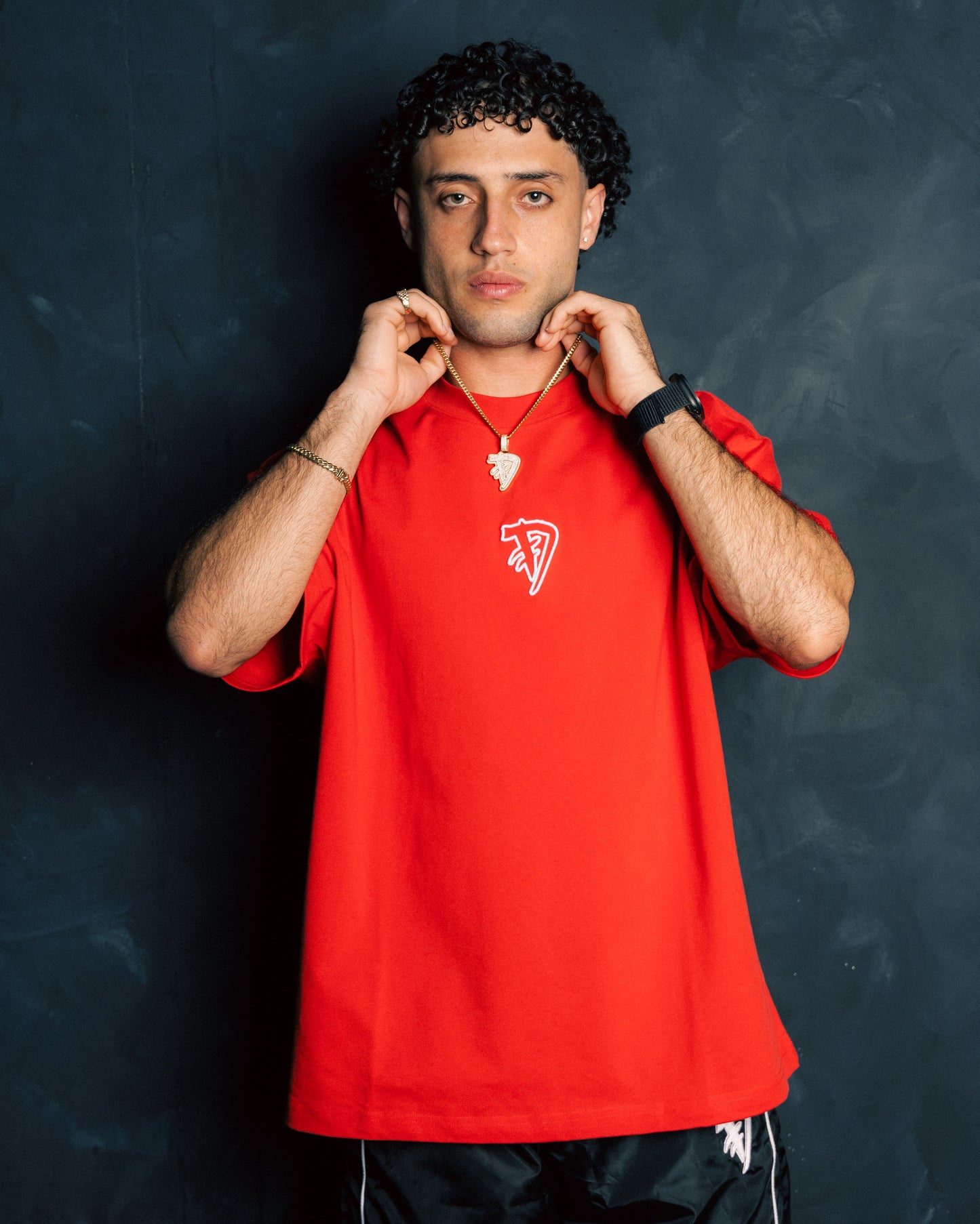 Embroidered Logo Tee (Red/White)