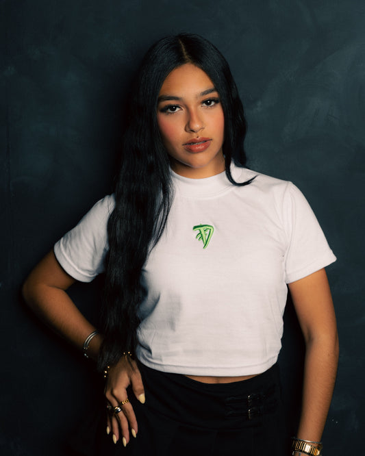 Embroidered Logo Baby Tee Crop Top
