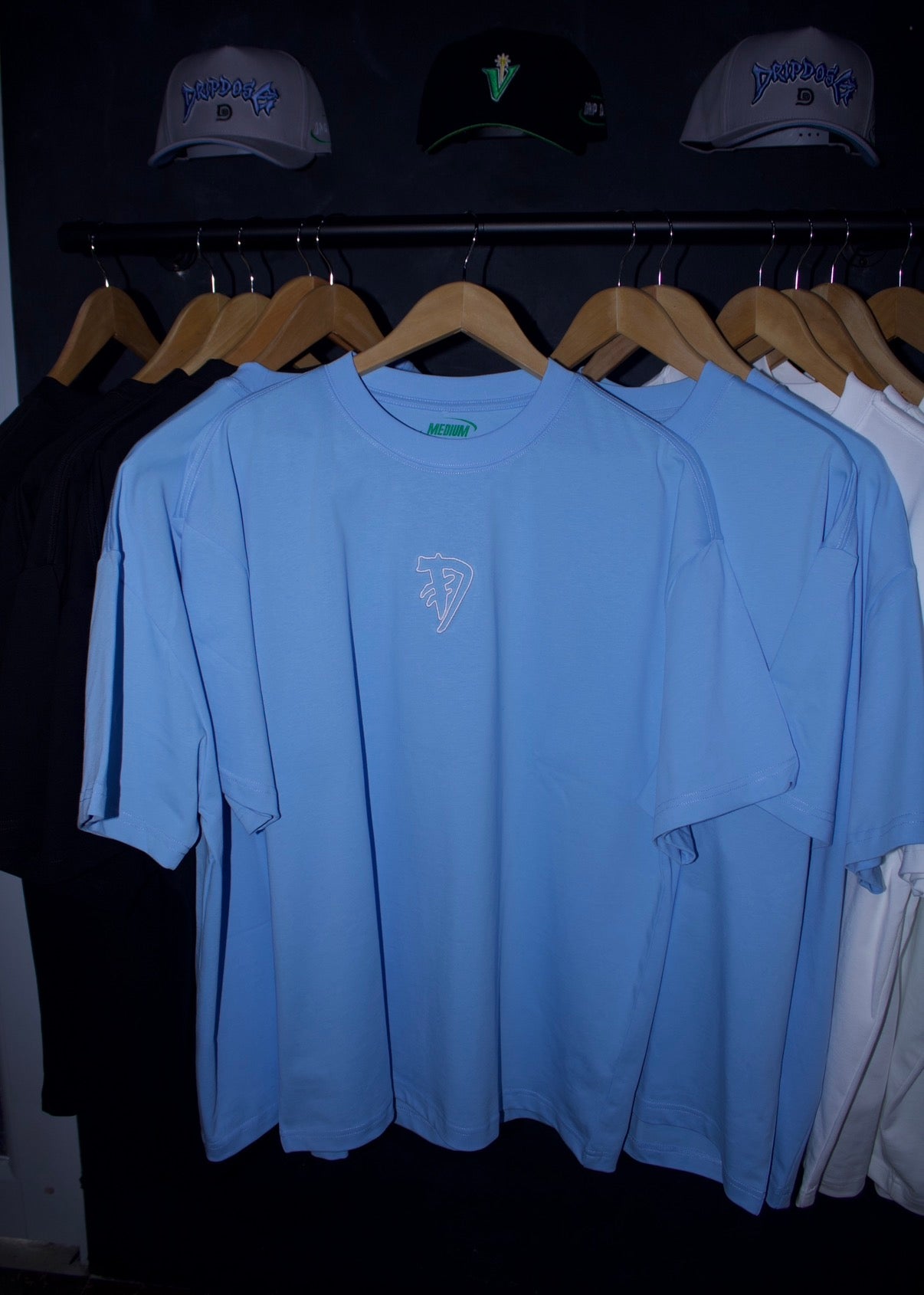 Embroidered Logo Tee*(Baby Blue/White)