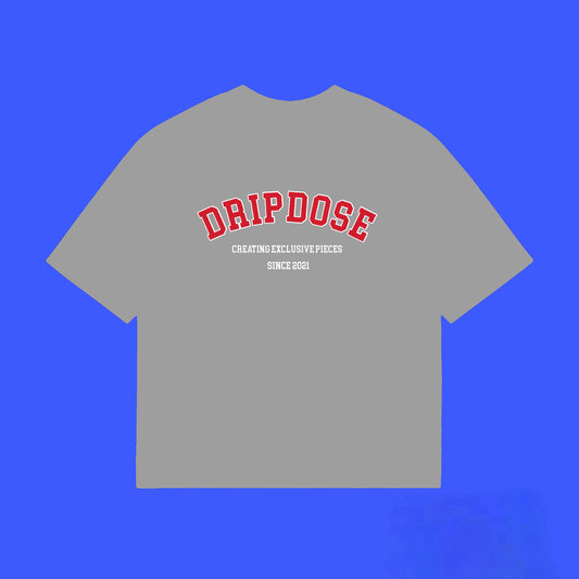 *Varsity Tee (Grey/Red)